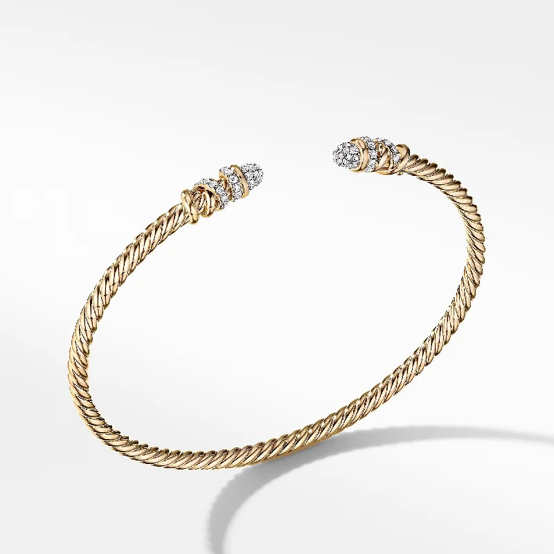 Get Ready To Sparkle – Special Jewelry Discounts Petite Helena Cablespira® Bracelet in 18K Yellow Gold with Diamonds\, 3mm