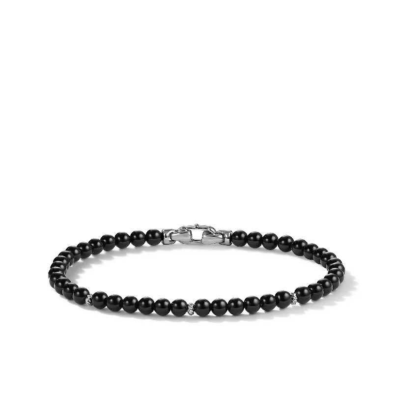 Accessorize For Less – Luxury Jewelry At Affordable Prices Bijoux Spiritual Beads Bracelet with Black Onyx and Sterling Silver\, 4mm