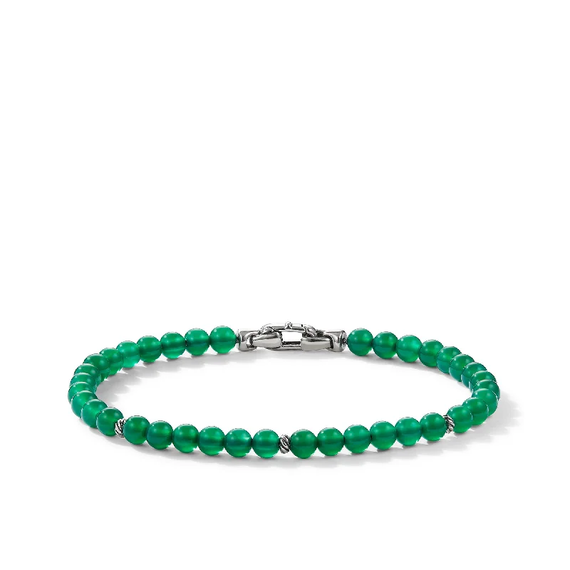 Affordable Glamour – Premium Jewelry For Less Bijoux Spiritual Beads Bracelet with Green Onyx and Sterling Silver\, 4mm