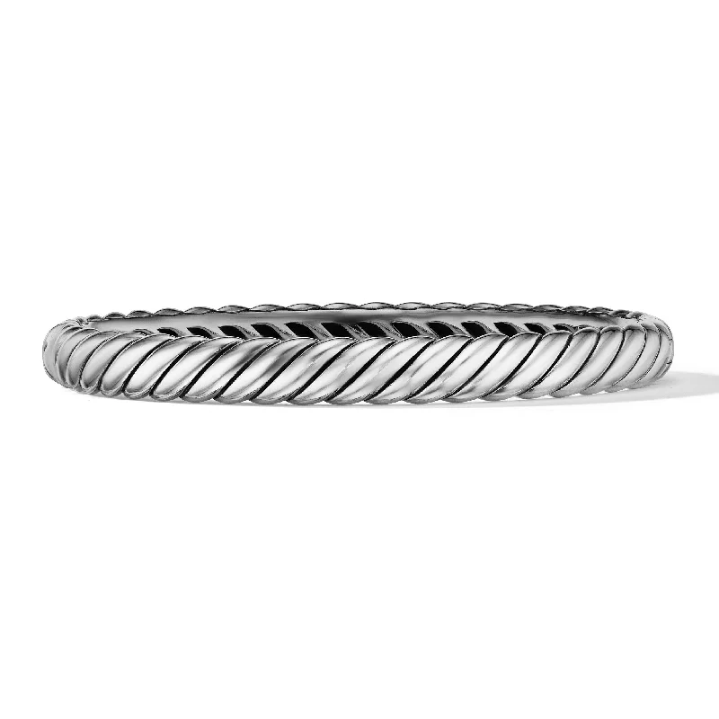 The Biggest Jewelry Sale Of The Year Is Here Sculpted Cable Bangle Bracelet in Sterling Silver\, 7mm