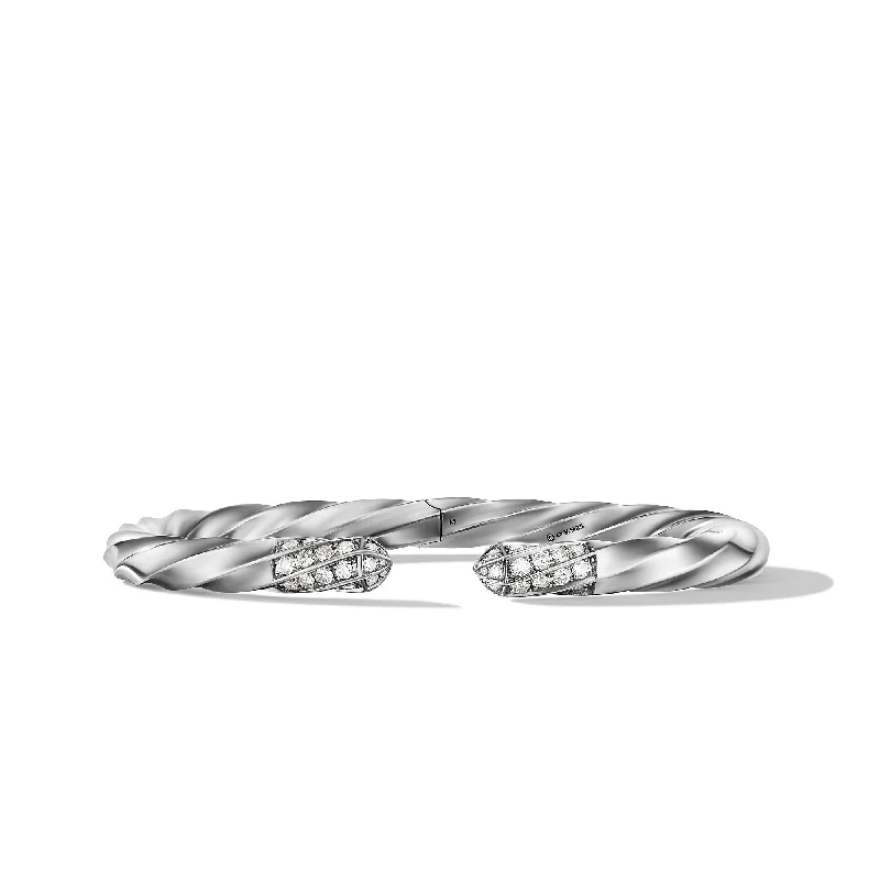 Jewelry Deals That Sparkle – Shop Today Cable Edge® Bracelet in Sterling Silver with Diamonds\, 5.5mm