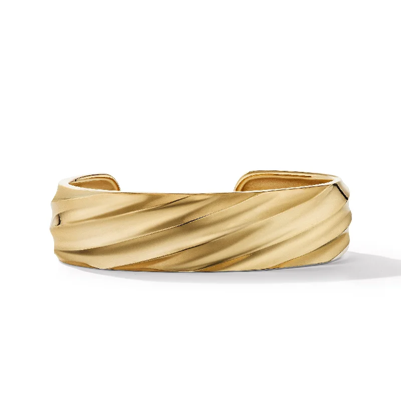 The Perfect Accessory For Less – Jewelry Sale Live Cable Edge® Cuff Bracelet in 18K Yellow Gold\, 17mm