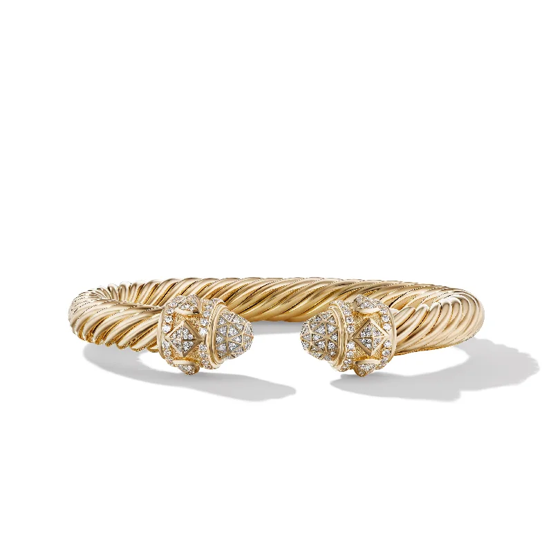 Get The Jewelry You Love At A Price You Love Renaissance® Cablespira Bracelet in 18K Yellow Gold with Diamonds\, 9mm