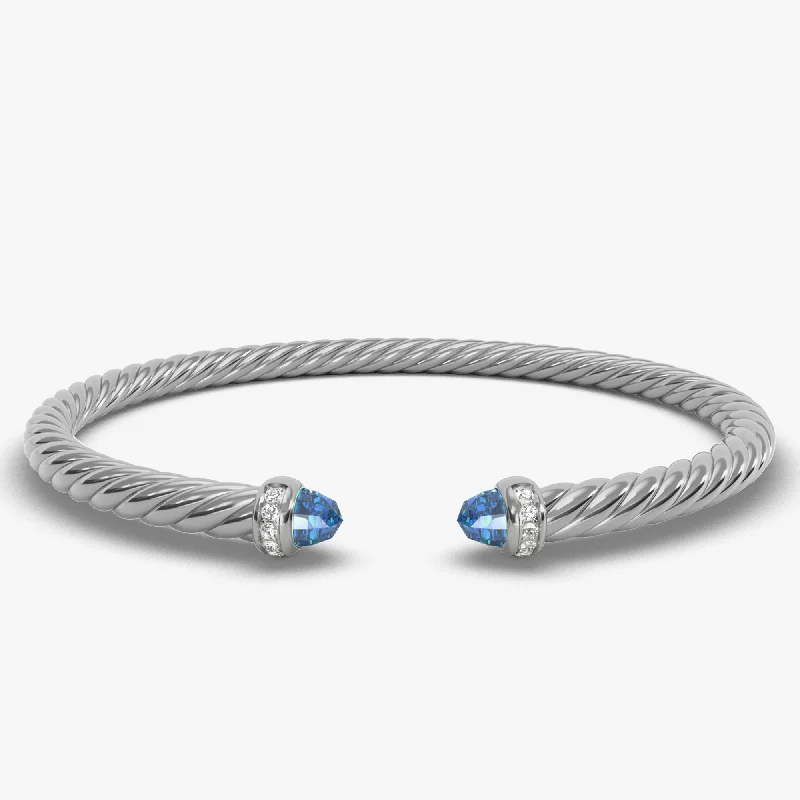 Luxury Jewelry Sale – Sparkle For Less 4MM MODERN CABLE FLEX BRACELET BT DI SIL