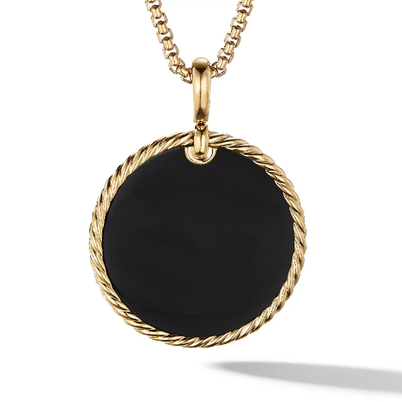 Best-Selling Jewelry Styles Now At Exclusive Discounts DY Elements® Disc Pendant in 18K Yellow Gold with Black Onyx Reversible to Mother of Pearl\, 32mm