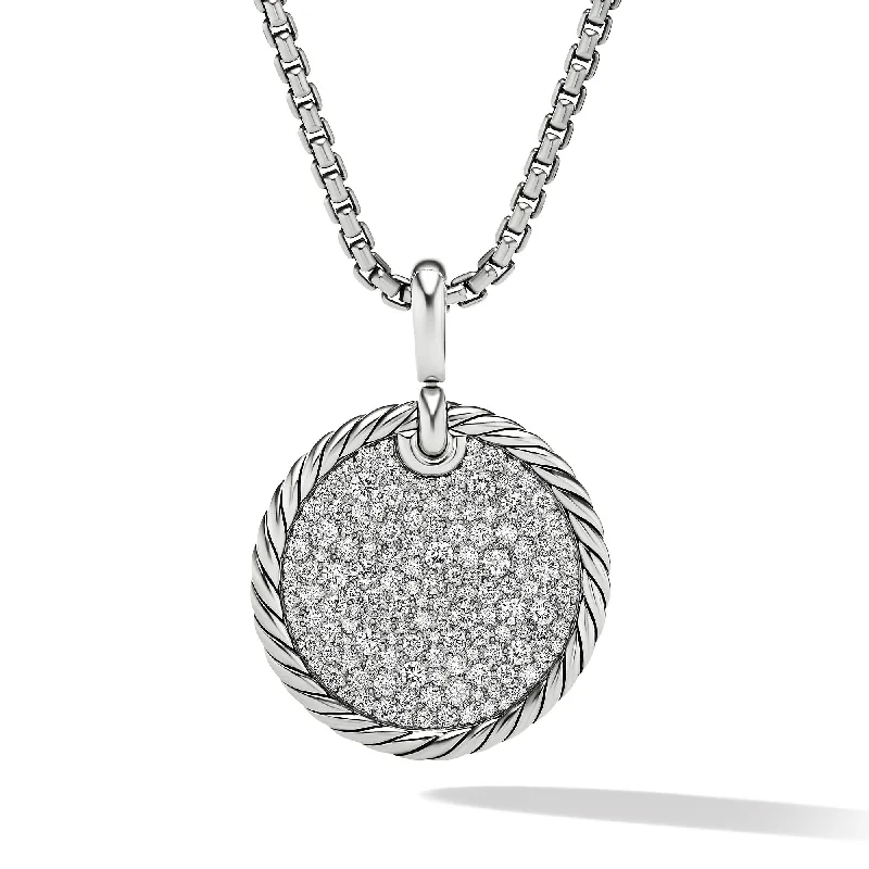 Limited-Stock Jewelry Clearance – Grab Your Favorites Now DY Elements® Disc Pendant in Sterling Silver with Diamonds\, 44.6mm