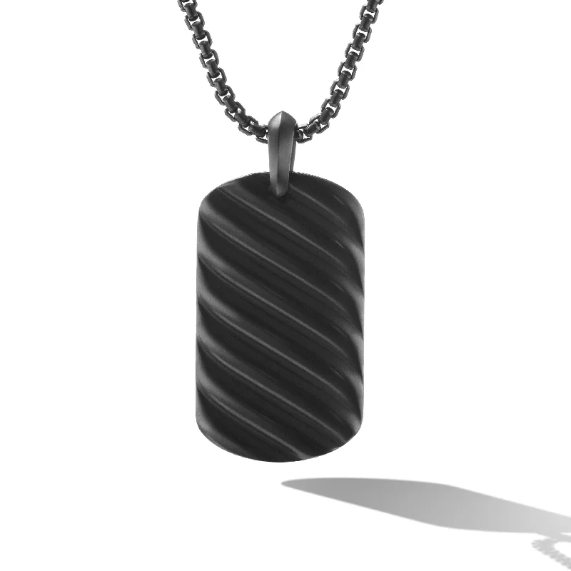 Must-Have Jewelry At Unbelievable Discounts Sculpted Cable Tag in Black Titanium\, 42mm