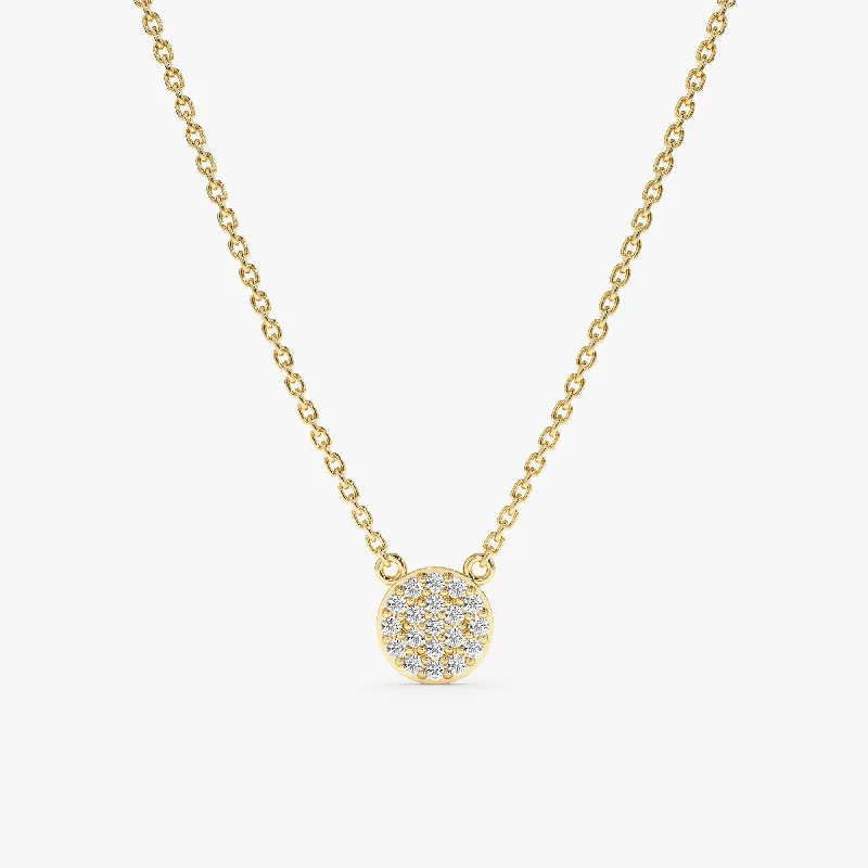 Dainty Diamond Disc Necklace, Maggie