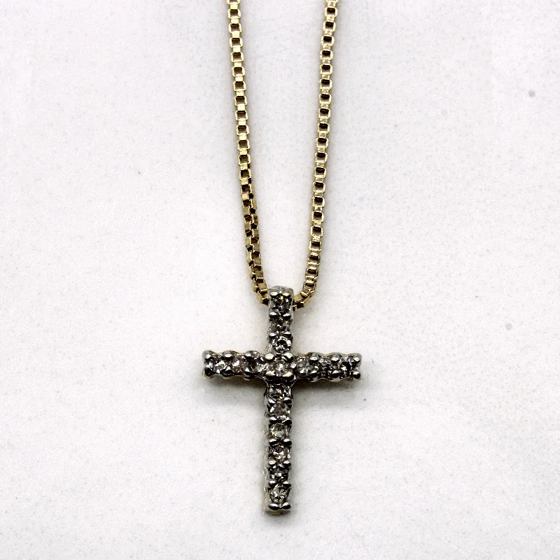 Diamond Cross Necklace | 0.08ctw | 18" |