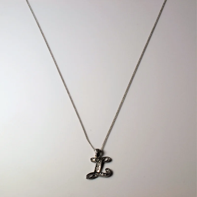 Diamond Letter 'L' Necklace | 0.02ctw |18"|