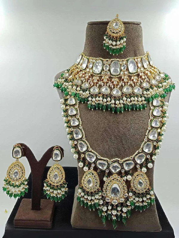 Drop Shaped Heavy Kundan Bridal Set