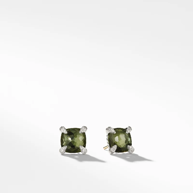 Shine Bright With Our Special Jewelry Promotions Earrings with Green Orchid and Diamonds