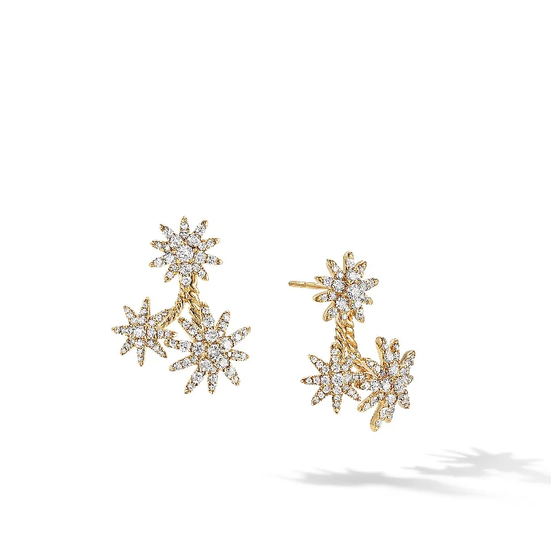 Exclusive Jewelry Sale – Grab Timeless Pieces Now Starburst Cluster Drop Earrings in 18K Yellow Gold with Diamonds\, 23.7mm