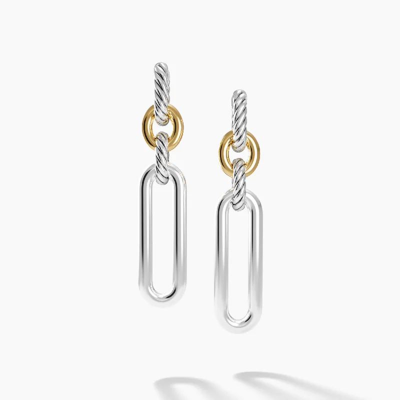 Bestselling Jewelry At Special Promotional Rates 53MM LEXINGTON DBL LINK DROP EARRINGS DI SIL/18K