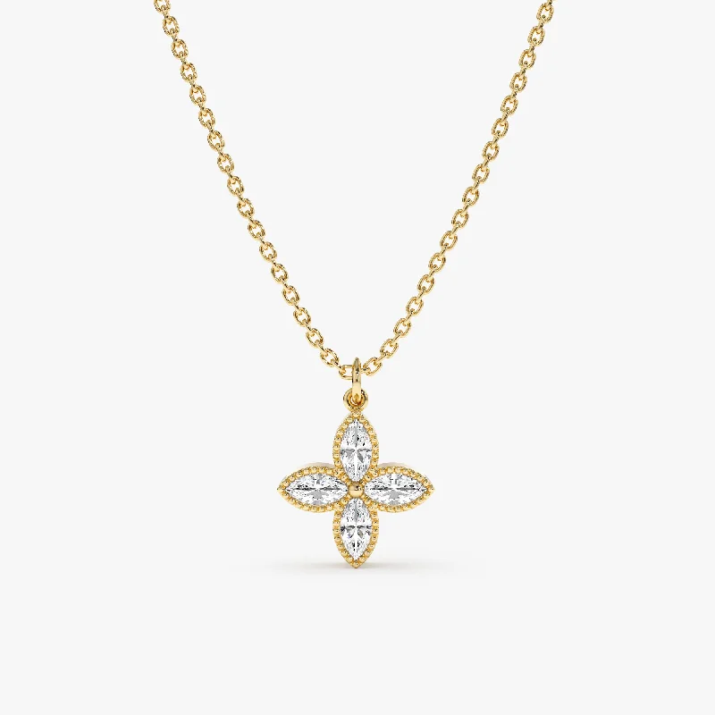 Four Leaf Clover Diamond Necklace, Leticia