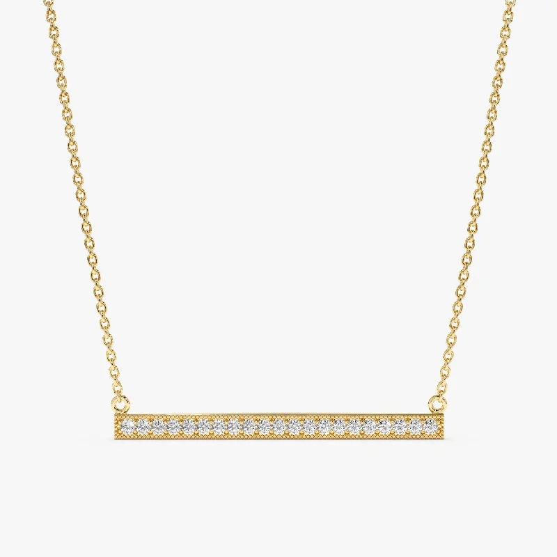 Long Diamond Bar Necklace, Danna