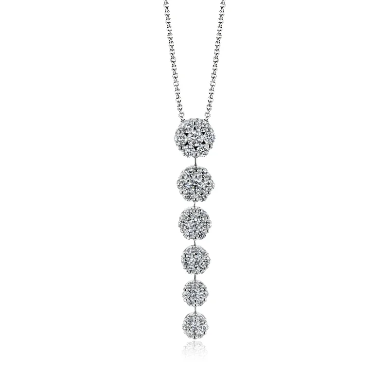 Tiered Pendant Necklace in 18k Gold with Diamonds