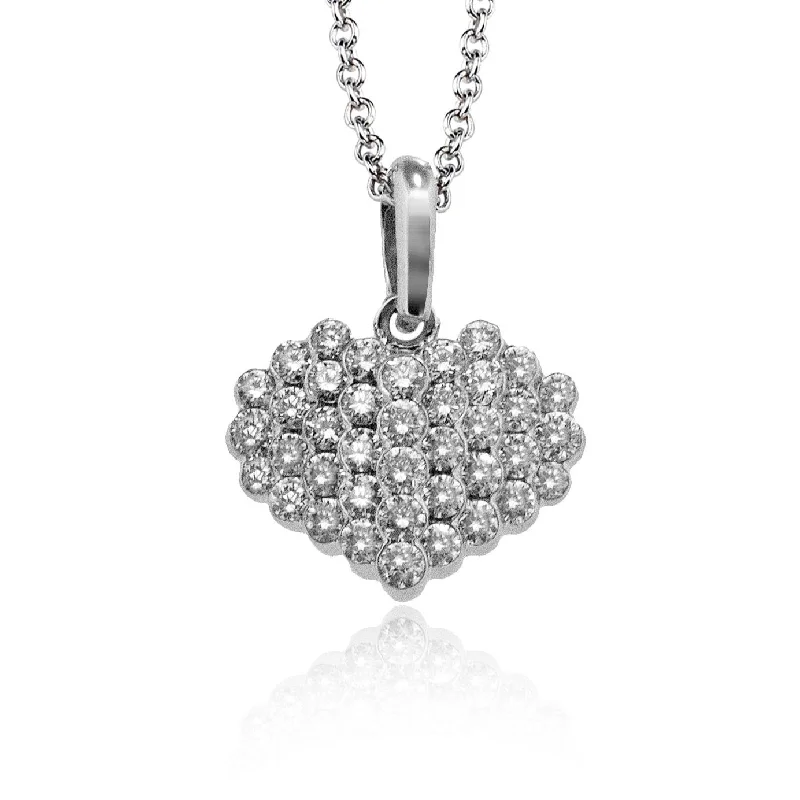 Heart Pendant Necklace in 18k Gold with Diamonds