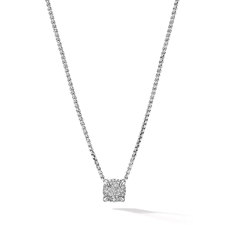 Seasonal Jewelry Sale – Upgrade Your Style Today Petite Chatelaine® Pendant Necklace in Sterling Silver with Pavé Diamonds\, 7mm