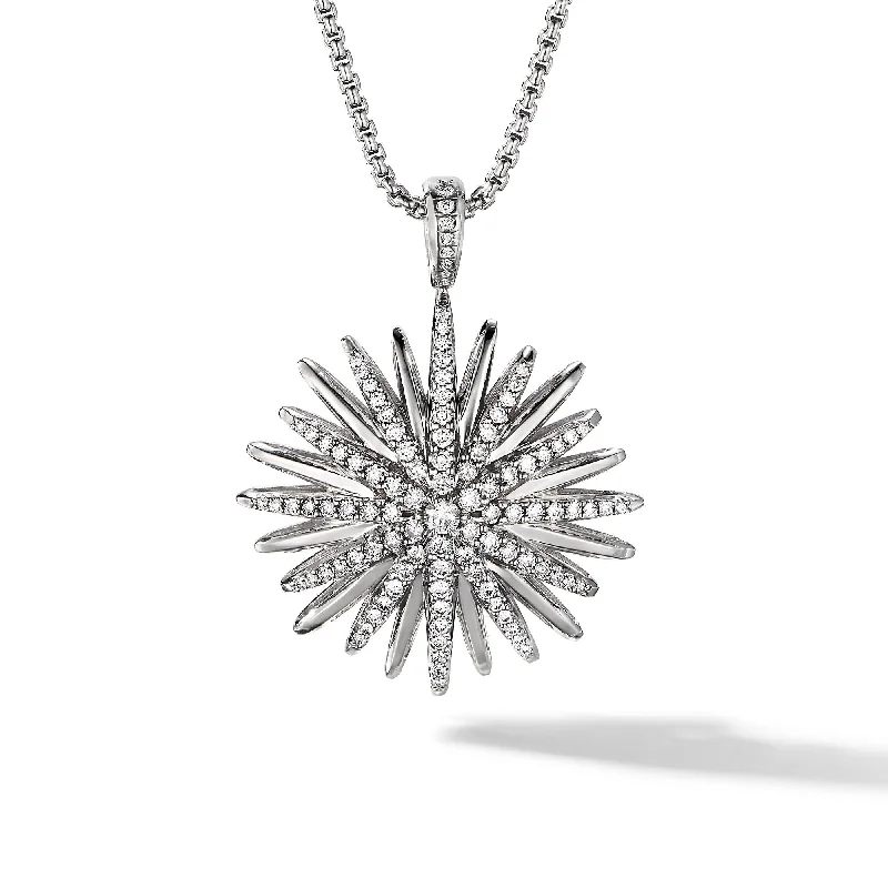 Jewelry Sale – Exclusive Styles At Lower Prices Starburst Pendant in Sterling Silver with Diamonds\, 32mm