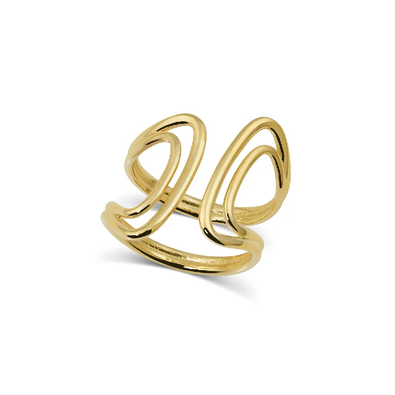 Unmissable Jewelry Clearance – Final Reductions Offset Wire Fan Ring in 14K gold