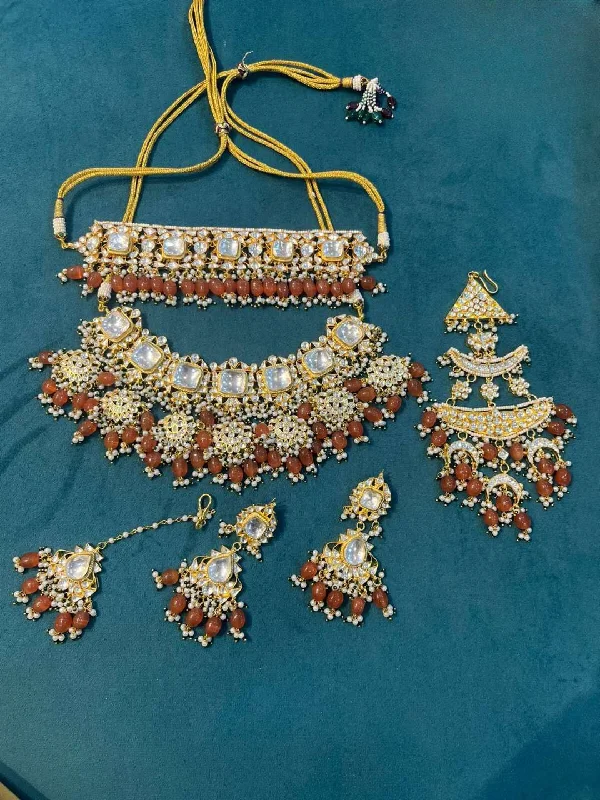 Pachi Kundan Studded Full Bridal Jwellery Set