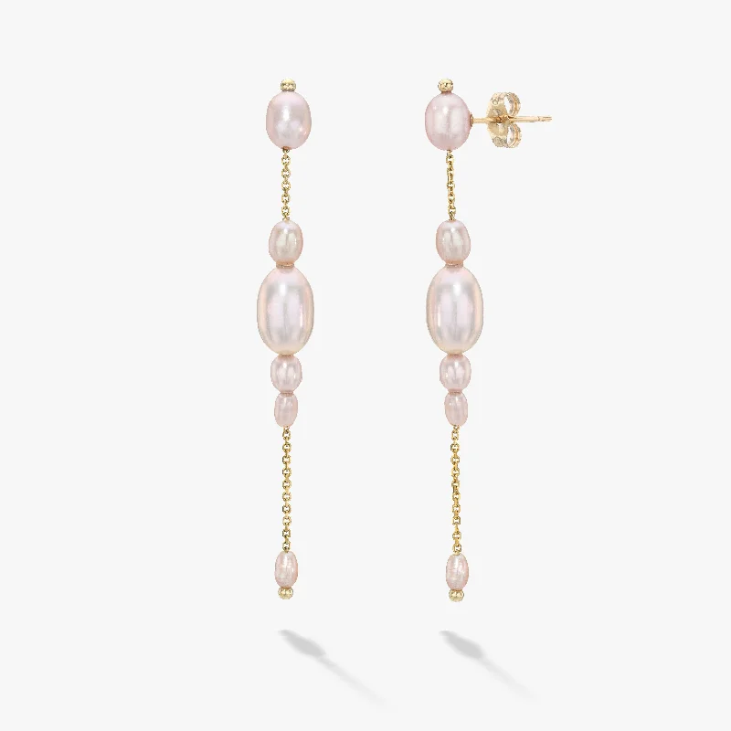 Palazzo Earrings, Blush Pearls