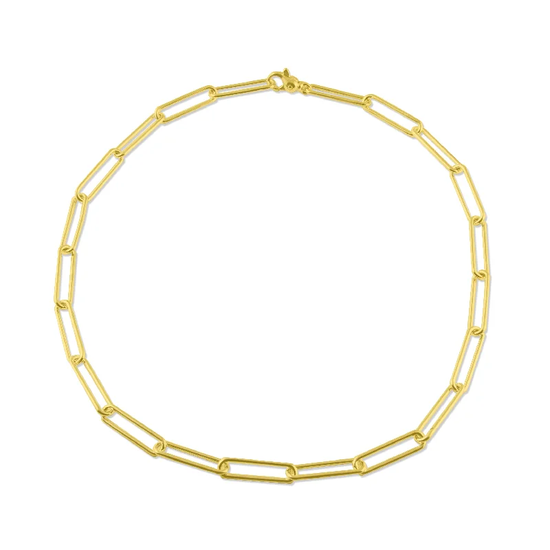 Stunning Statement Jewelry, Unbeatable Discounts Paperclip Necklace in Vermeil