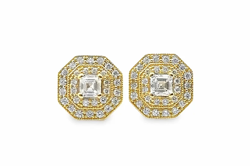 Penny Preville Art Deco Diamond Stud Earrings