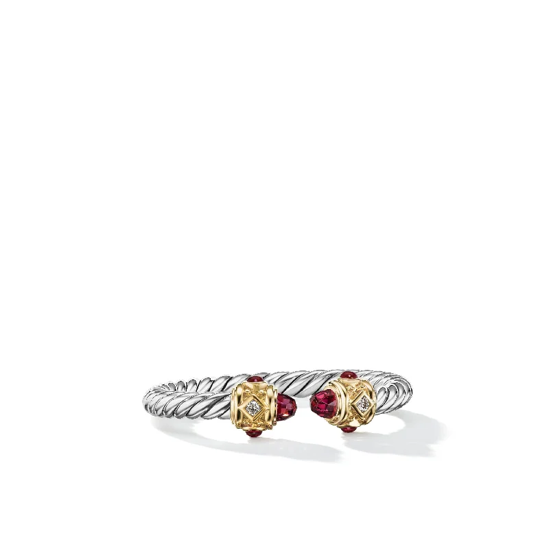 Fashion-Forward Jewelry At Exclusive Discounts Renaissance Ring in Sterling Silver with 14K Yellow Gold\, Rhodolite Garnet and Diamonds\, 2.3mm