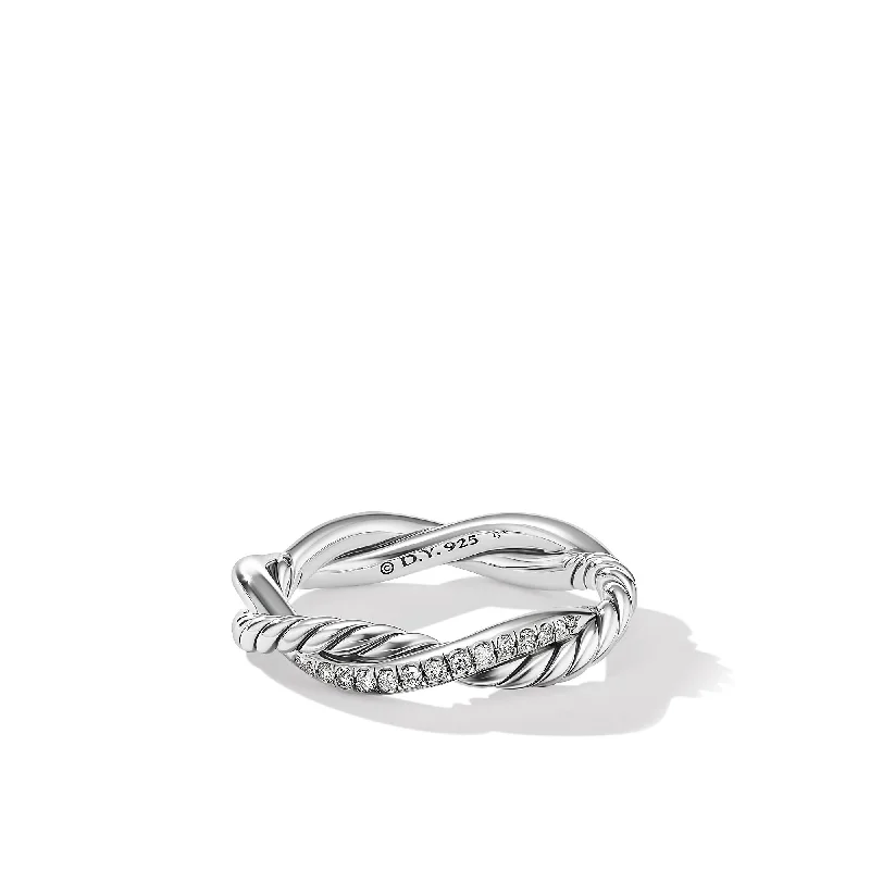 Shop Stylish Jewelry Now And Save Big Petite Infinity Band Ring in Sterling Silver with Diamonds\, 4mm