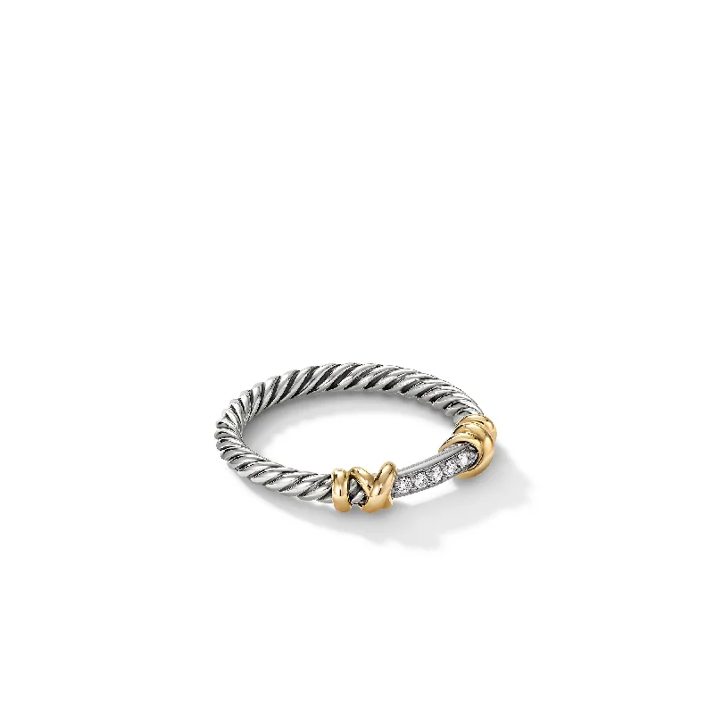 Jewelry Clearance Event – Last Chance For Stunning Deals Petite Helena Wrap Band Ring in Sterling Silver with 18K Yellow Gold and Diamonds\, 4mm