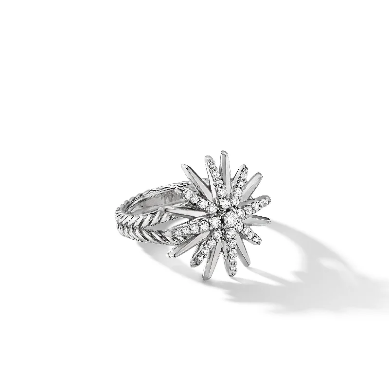 Timeless Elegance, Temporary Discounts – Act Fast Starburst Ring in Sterling Silver with Diamonds\, 19mm