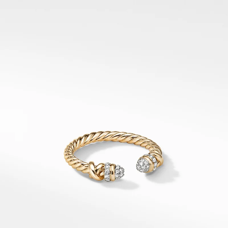 Don't Miss Out On Jaw-Dropping Jewelry Discounts Petite Helena Open Ring in 18K Yellow Gold with Diamonds\, 2.5mm