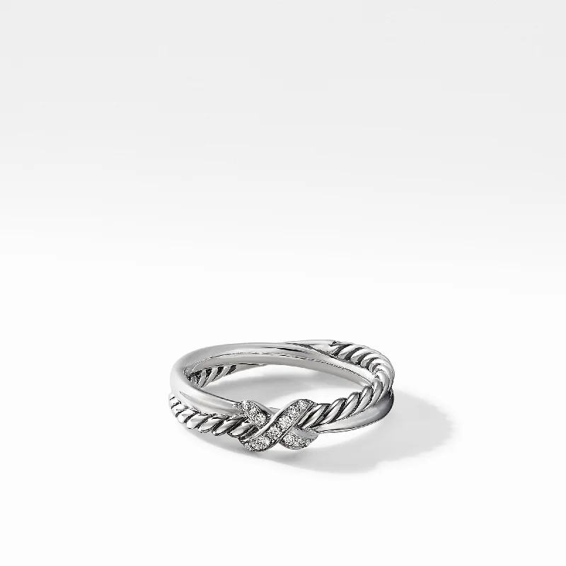 Timeless Jewelry, Timeless Savings – Don't Wait Petite X Ring in Sterling Silver with Diamonds\, 4mm