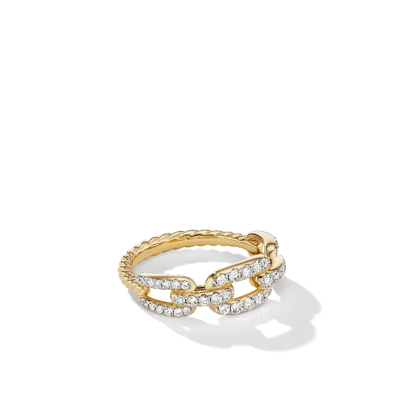 Huge Savings On Timeless Jewelry Collections Stax Chain Link Ring in 18K Yellow Gold with Diamonds\, 7mm