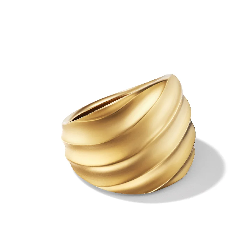 Timeless Elegance, Temporary Discounts – Act Fast Cable Edge® Saddle Ring in 18K Yellow Gold\, 18.8mm