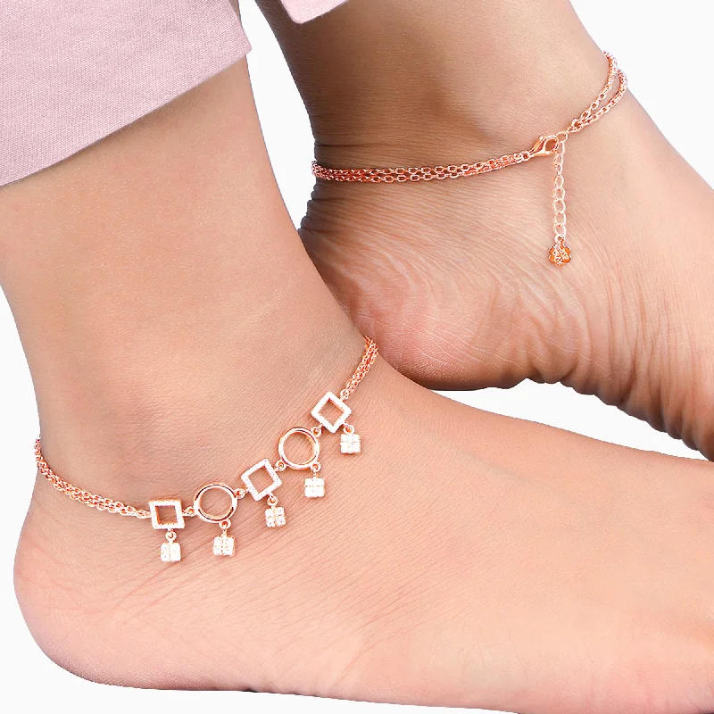 Rose Gold Geometric Anklet