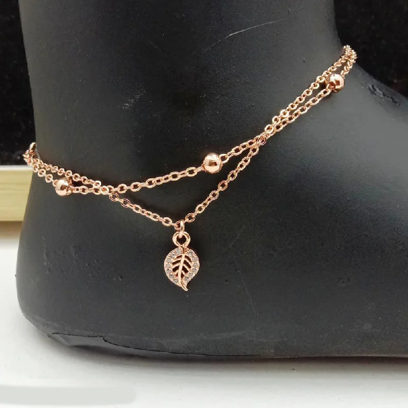 SP Jewellery Rose Gold Plated Austrian Stone Payal / Anklet