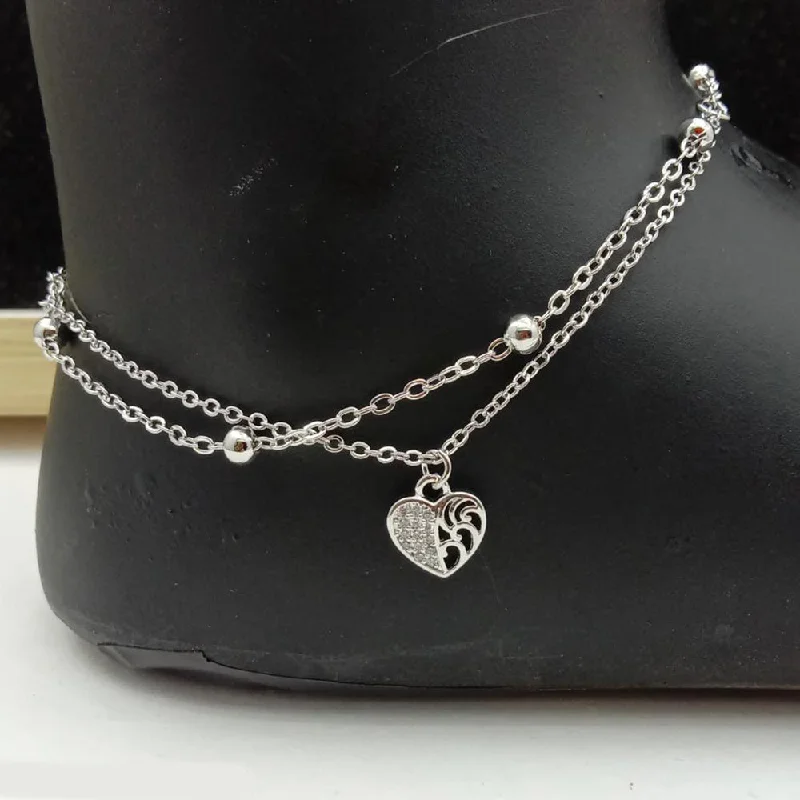 SP Jewellery Silver Plated Austrian Stone Payal / Anklet