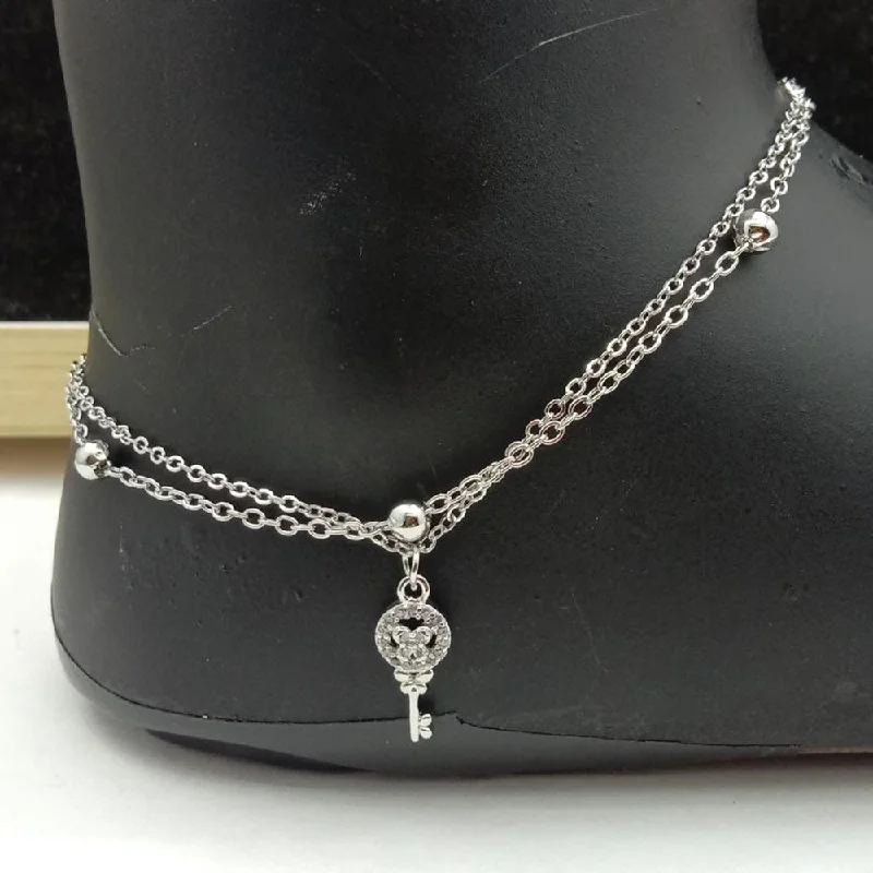 SP Jewellery Silver Plated Austrian Stone Payal / Anklet