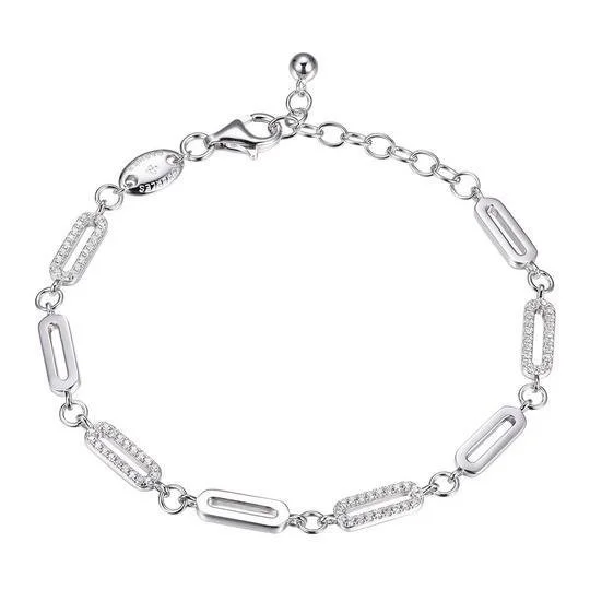 Huge Savings On Timeless Jewelry Collections SS CZ Paperclip Bracelet