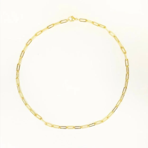 Chic And Stylish Jewelry At Discounted Prices Thin Paperclip Necklace in Vermeil