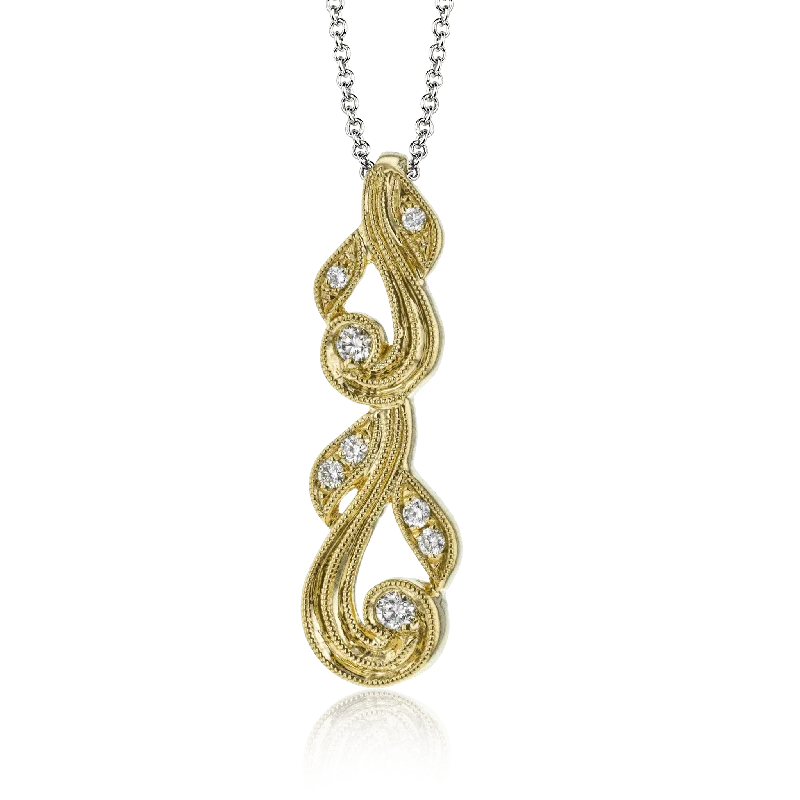 Trellis Pendant Necklace in 18k Gold with Diamonds