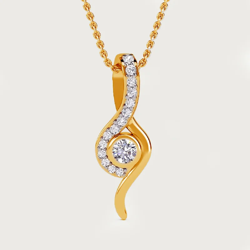 Versa Embrace Certified Diamond Pendant in 14K Yellow Gold Diamond Carat 0.22 cts.