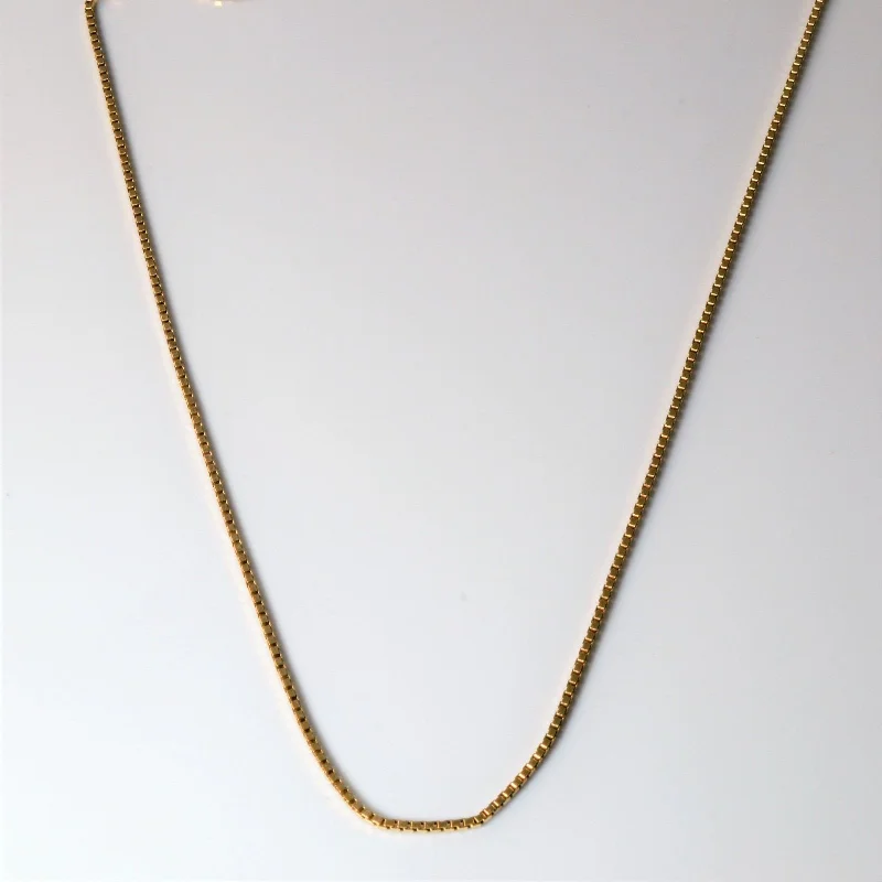 10k Yellow Gold Box Chain | 18"|