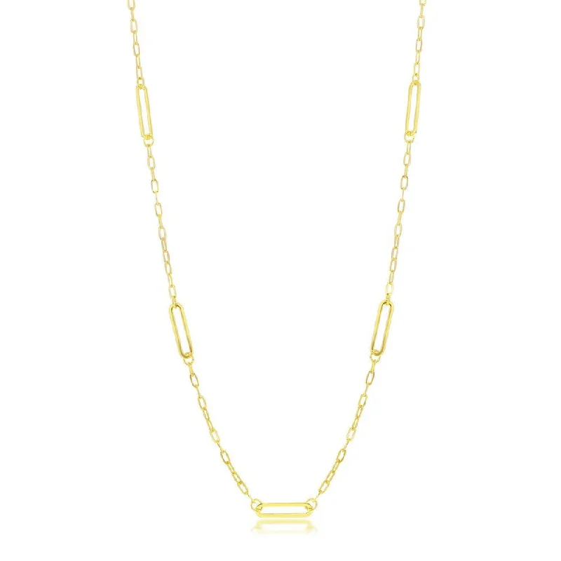 Beautiful Jewelry, Breathtaking Discounts – Hurry In YGP Sterling 24" Paperclip Station Necklace