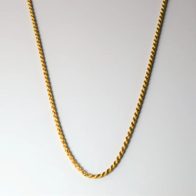 18k Yellow Gold Rope Chain | 18"|