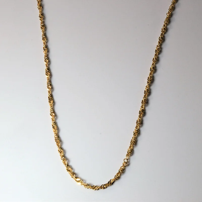 10k Yellow Gold Long Singapore Chain | 30"|