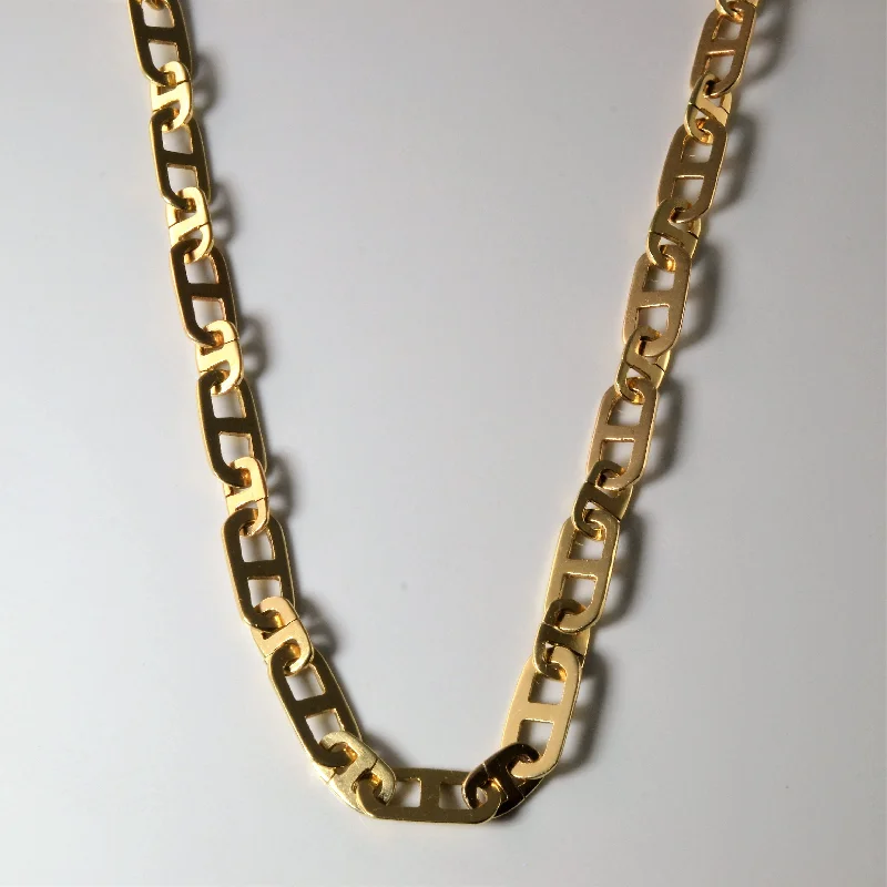 10k Yellow Gold Wide Anchor Chain | 18" |